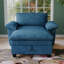 Chaise longue avec et rangement - Tête de lit en chenille bleue Soft &-1385816534