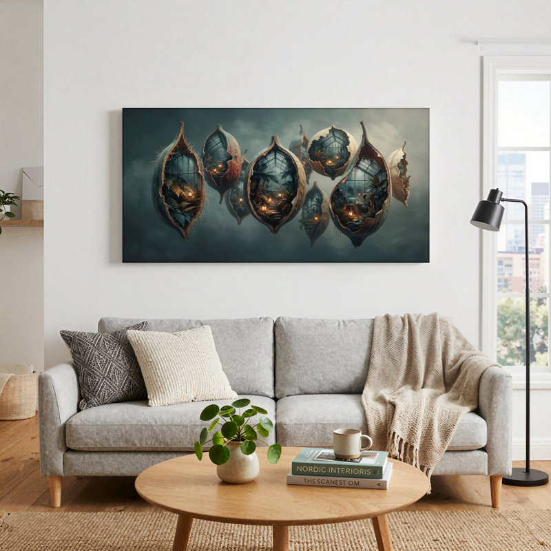 Ensemble de 1 toile murale Fantasy Pods, L 48 po x H 24 po, Toile tendue