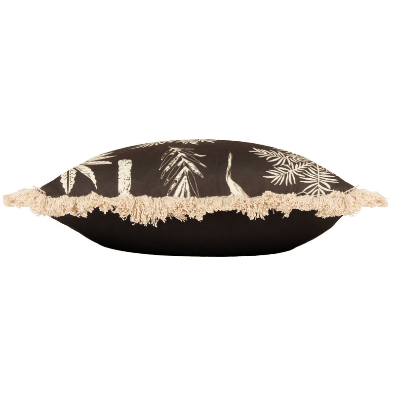 Colonial Palm Floral Square Throw Cushion, Espresso