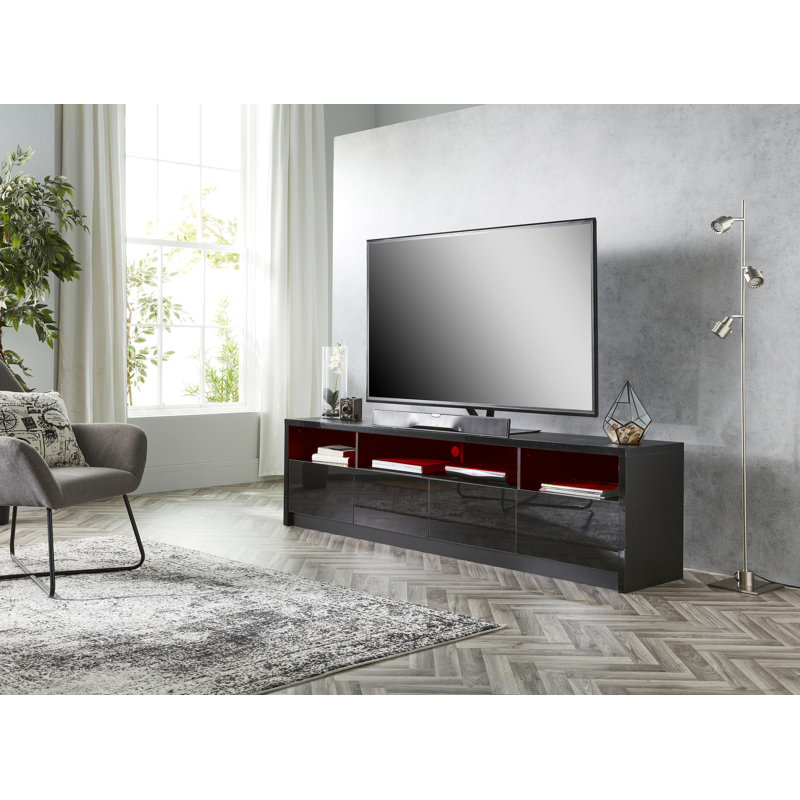 Meuble télé avec lumières Bayern, Noir