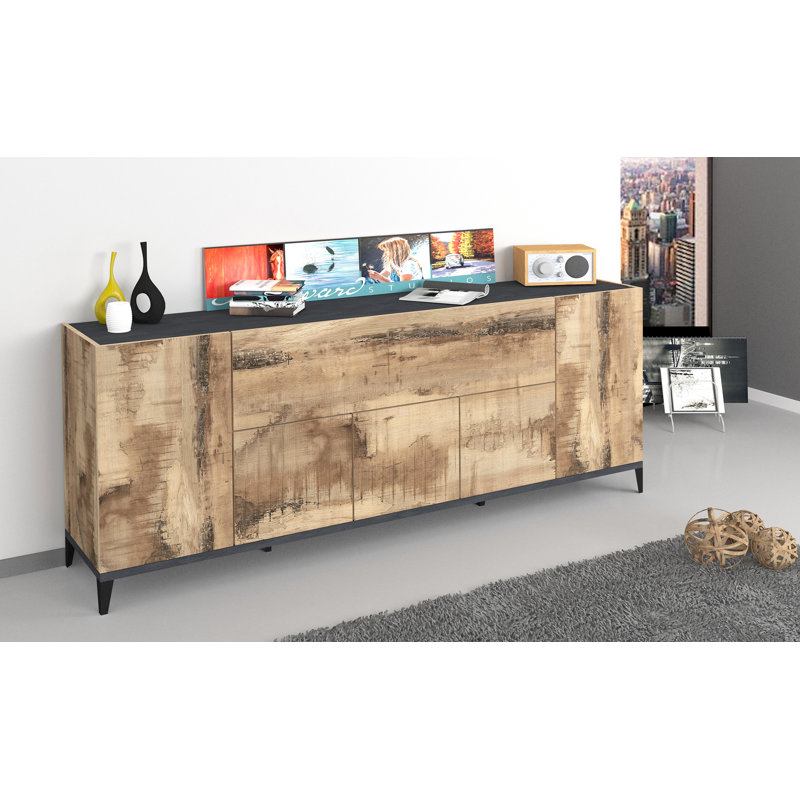 Hodapp 200cm Sideboard, Maple Pereira/Slate