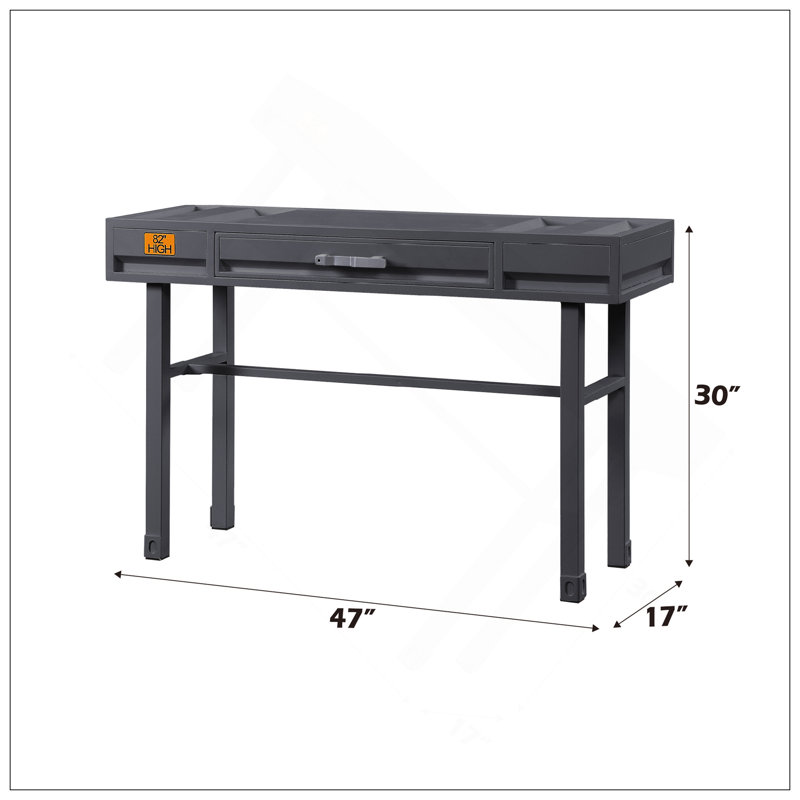Bureau de coiffeuse Cargo, Métal industriel