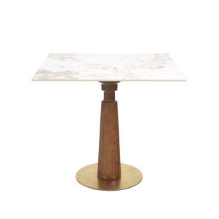 Modern Square Sintered Stone Conference Table With Solid Wood Base