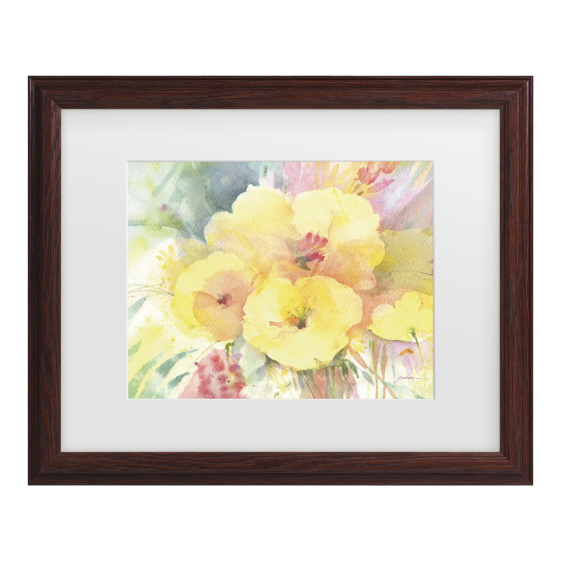 Sheila Golden Trio, art encadré jaune mat, H 13,75 po x l 16,75 po