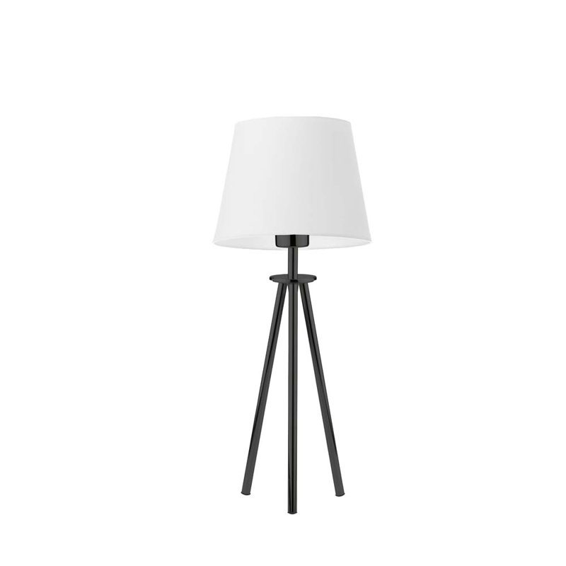 Addilyna Metal Tripod Lamp, White, Black