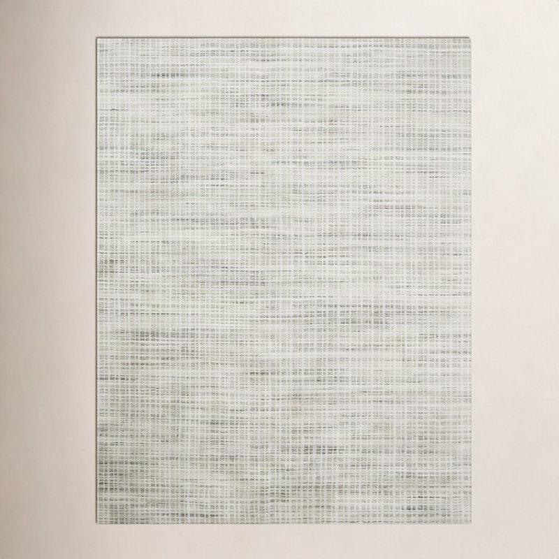 Tapis vert tissé à la main Hannon, Rectangle 5 pi 6 po x 8 pi 6 po