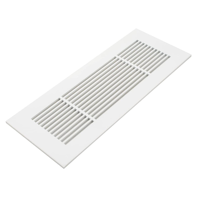 Grille de ventilation Reggio Registral Royal sans trous de fixation avec rebord, 4 po x 10 po, Blanc