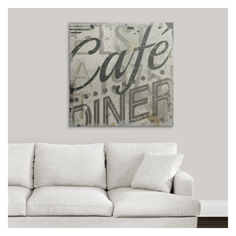 « ii » par michael mullan, art textuel Restaurant Sign, H 35 po x l 35 po x P 1,5 po, Toile