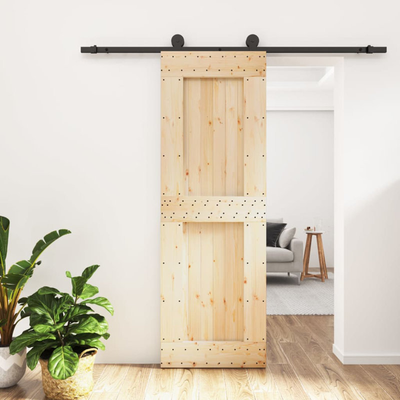 Porte coulissante avec quincaillerie Vidaxl, 27,6 po x 82,7 po