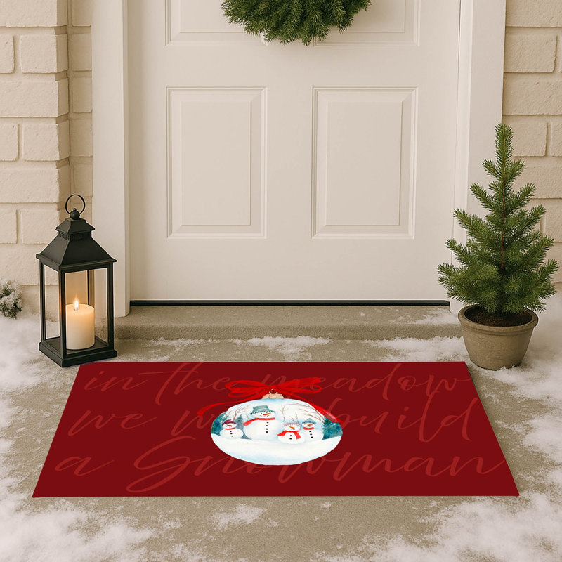 Tapis d'entrée In the meadow, 17" W x 24" L, Rouge