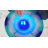 27" Tall Floor Mist Fountain with 12 Color Changing LED Lights and Inline Control - Blue Glass and Metal Design, Blue Freestanding Indoor