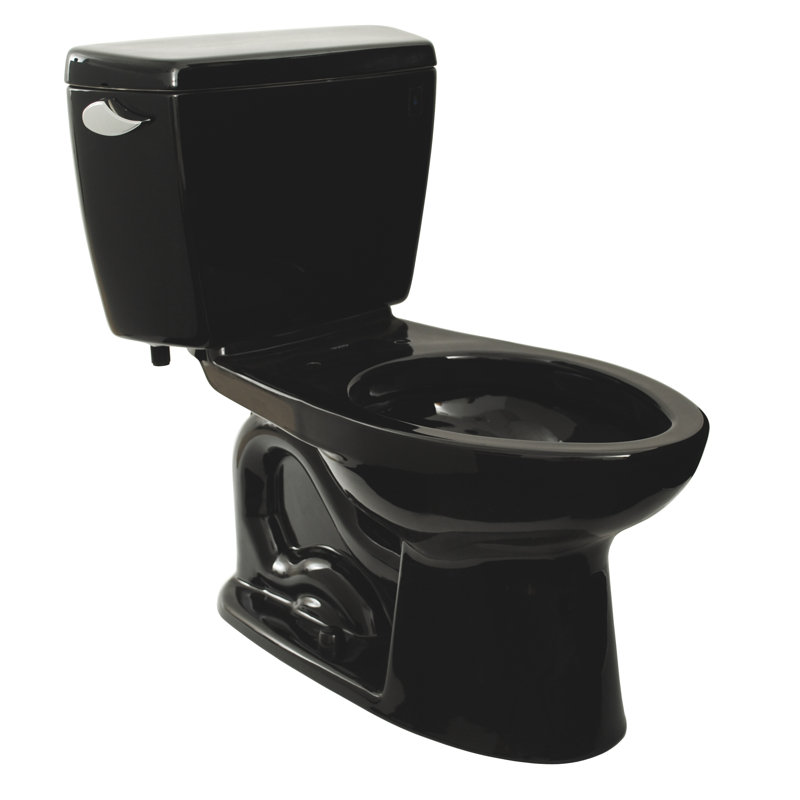 Drake® 1.6 GPF Elongated Two-Piece toilet (Seat Not Included), Ebony, Gravity