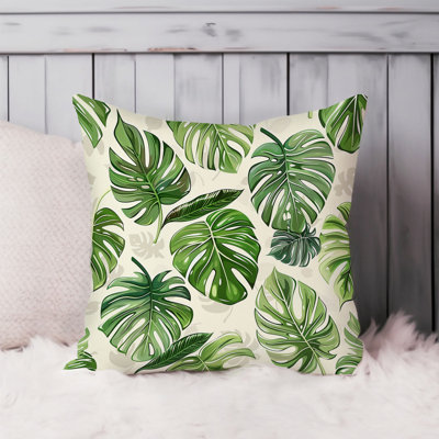 Botanical Monstera Leaves Pattern XI Pillow Cover