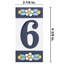 Sevillano 2.13" x 4.38" Ceramic Floral Address Number Wall Tile in White/Blue
