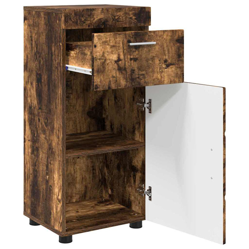  Bathroom Cabinet 37 X 31.5 X 82 Cm Engineered Wood, Smoked Oak