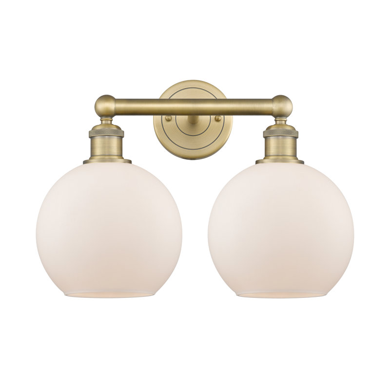 Ellington 2 - Light Dimmable Vanity Light, Matte White, Brushed Brass
