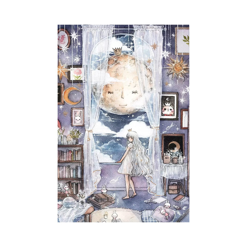 Moon Lullably by Cherriuki - Wrapped Canvas Gallery-Wrapped Canvas Giclée, 101.6 cm H x 66.04 cm W x 1.91 cm D