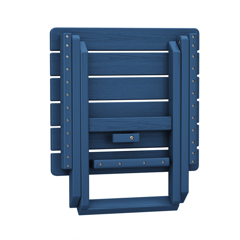 Kahn Rectangular HDPE Outdoor Folding Side Table, Navy