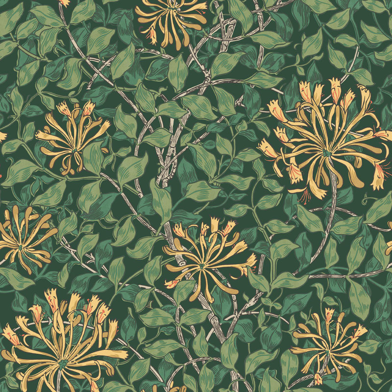 William Morris at Home 10m x 52cm Texture Matte Wallpaper Roll, Green