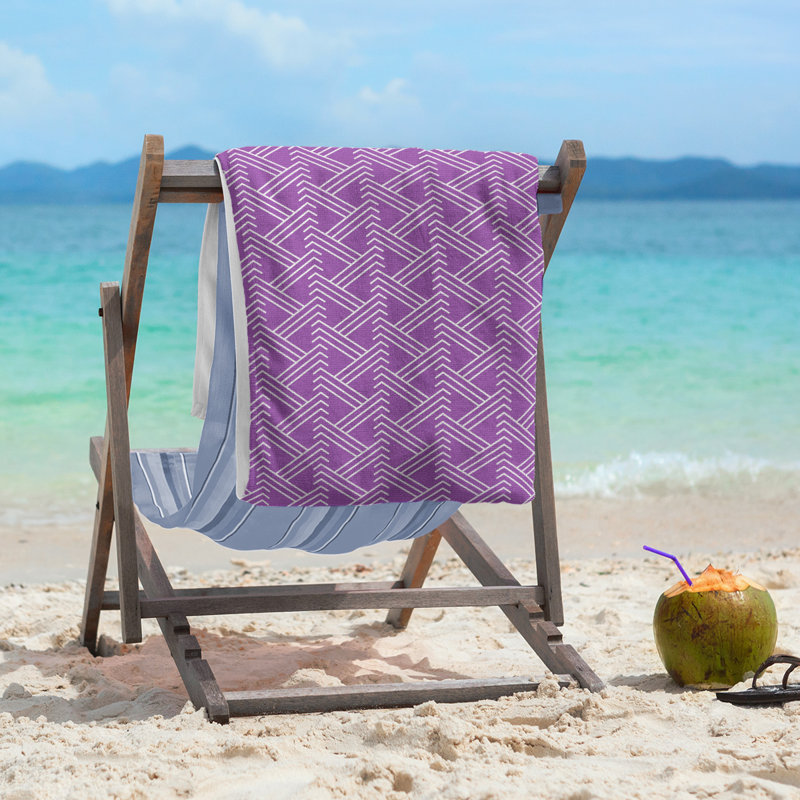 Jordao Beach Towel, Violet/White