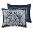 8 Piece Jacquard Comforter Set Navy/Silver