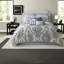 Ensemble de literie King, couette bleue en chenille de polyester, chambre élégante