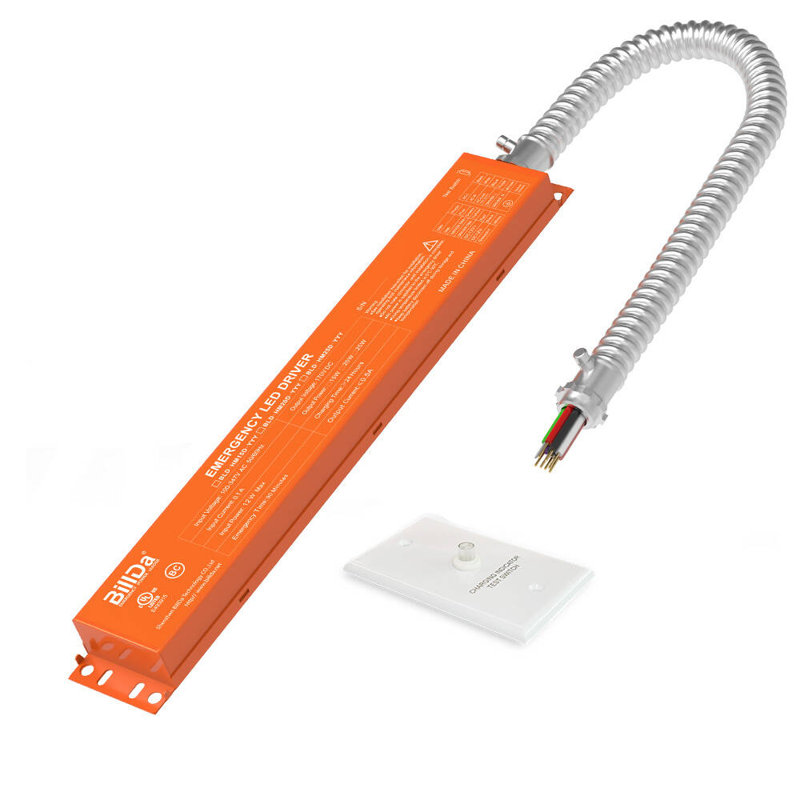 Pilote de secours à DEL 15 W, secours de 90 minutes, sortie 170 V CC, entrée AC 100 V à 347 V, homologué UL, autodiagnostic et conduit fixé pour les luminaires à DEL, les bandes lumineuses, les tubes et les panneaux