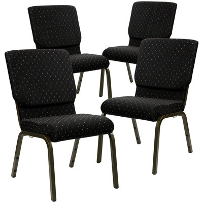 Rayleigh 18.5"W Dot Fabric Stacking Church Chair