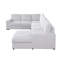 Canapé-lit modulaire rabattable en tissu moelleux de 122 pouces Ports et canapé-lit modulaire rembourré en U surdimensionné confortable avec méridienne avec rangement, BLANC GRIS