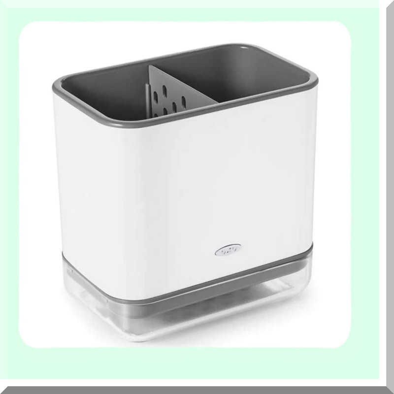 Ultimate Sink Organizer: Compact White Caddy for Efficient Kitchen Storage