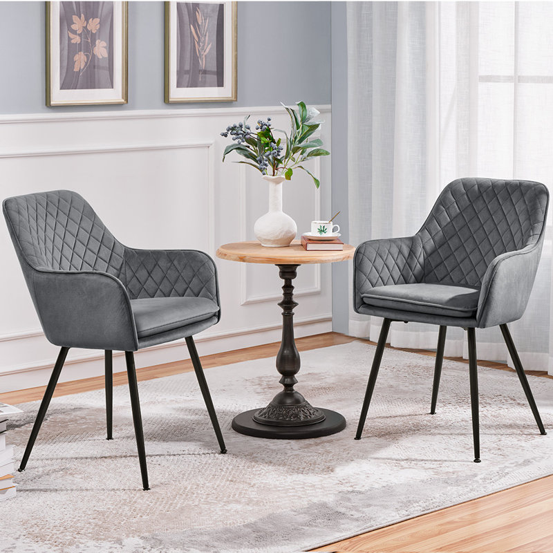  Upholstered Dining Chair, Light Grey