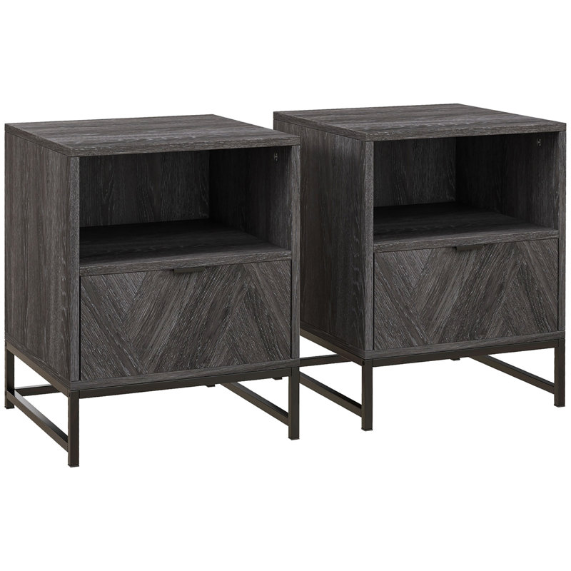 Moniqua 40cm W Steel Bedside Table