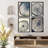 Rustic Navy Blue Wood Tree Ring Artwork Living Room Pictures Framed Wall Art 4 Pieces Paper Print-90605014-119018396