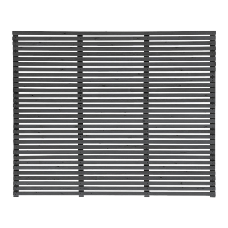 Garden Pine Fence, 180cm H x 150cm W x 6cm D, Grey