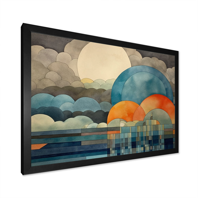 Nuage géant sur toile, Cadre simple noir, H 12 po x l 20 po x P 1 po