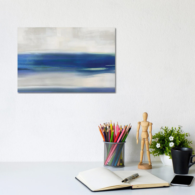 Blue Stroke by Jake Messina - Wrapped Canvas Painting, 20.32 cm H x 30.48 cm W