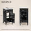 Ensemble de meuble-lavabo simple de 16 po avec lavabo en céramique, ensemble de meuble-lavabo autoportant avec porte à fermeture douce, tablette réglable, style français, pieds pleins, noir-1066872539