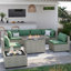 Ensemble de canapé modulaire d'extérieur en osier 8 pièces avec coussins confortables