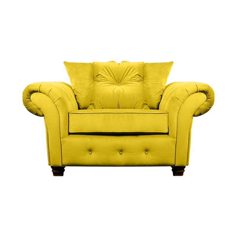 Lila 2 Seater Velvet Loveseat, Lemon