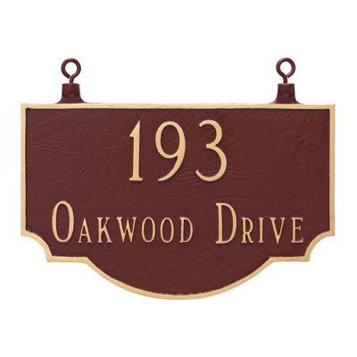 Vanderbilt 2-Line Hanging Address Plaque