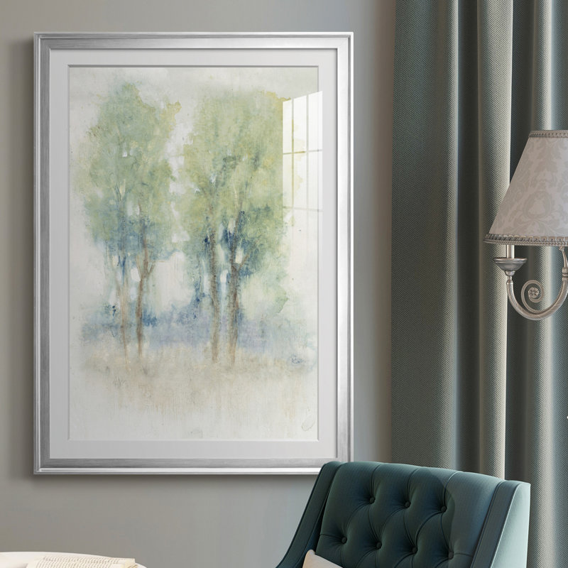 Spontané paysage I - reproduction, H 42,5 po x l 30,5 po x P 1 po, Cadre argenté