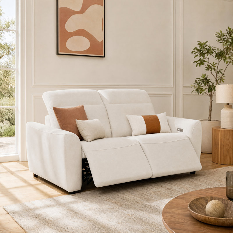 Causeuse inclinable électrique de 68 po de largeur avec zéro gravité, conception Zero Wall Hugger, appuis-tête réglables, ports USB, moteur silencieux et tissu résistant aux animaux de compagnie