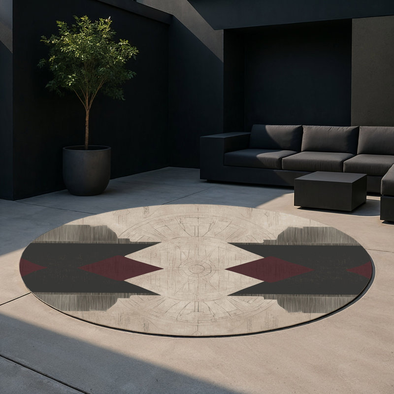 Renaissance Rhapsody Indoor And Outdoor Area Rug, Round 5'