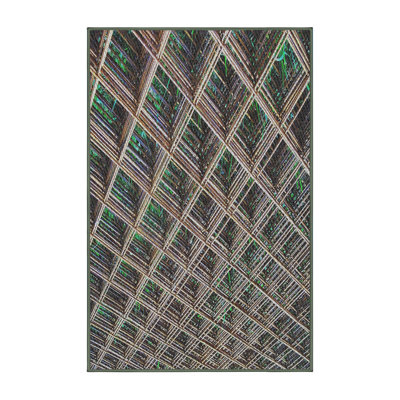 Tapis brun/vert tissé à la machine