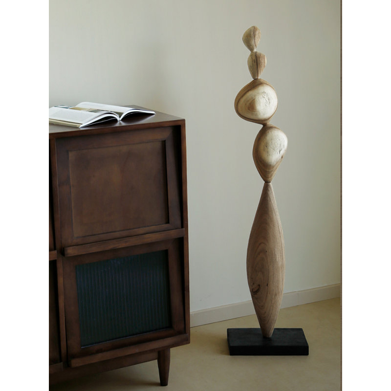 Zen-Style Walnut Wood Art Sculpture Ornaments, Brown