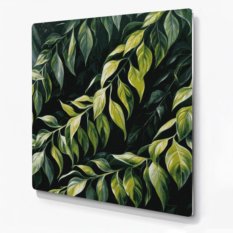 Art mural en métal Botanical Philodendron, H 32 po x l 32 po