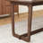 Elegant Light Coffee Rubberwood Console Table,Rounded Corners With Foot Pads