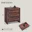 Table de bout moderne de 25 po avec station de charge et 3 tiroirs de rangement Bolanos, table d'appoint en bois avec coin arrondi pour la chambre à coucher-129777361-129679275-123028530