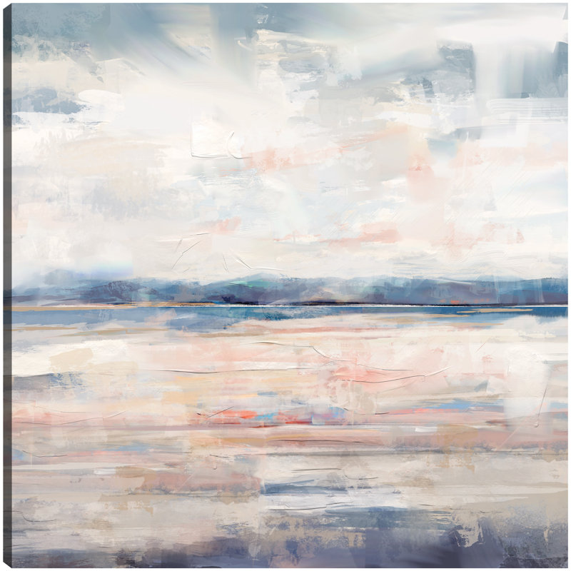 Calm Coastal Abstract Wrapped Canvas Art Print, 20" x 20"