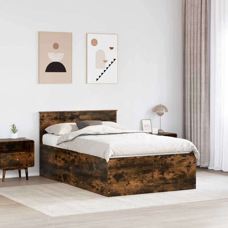 Bed, Smoked Oak, Small Double (4')